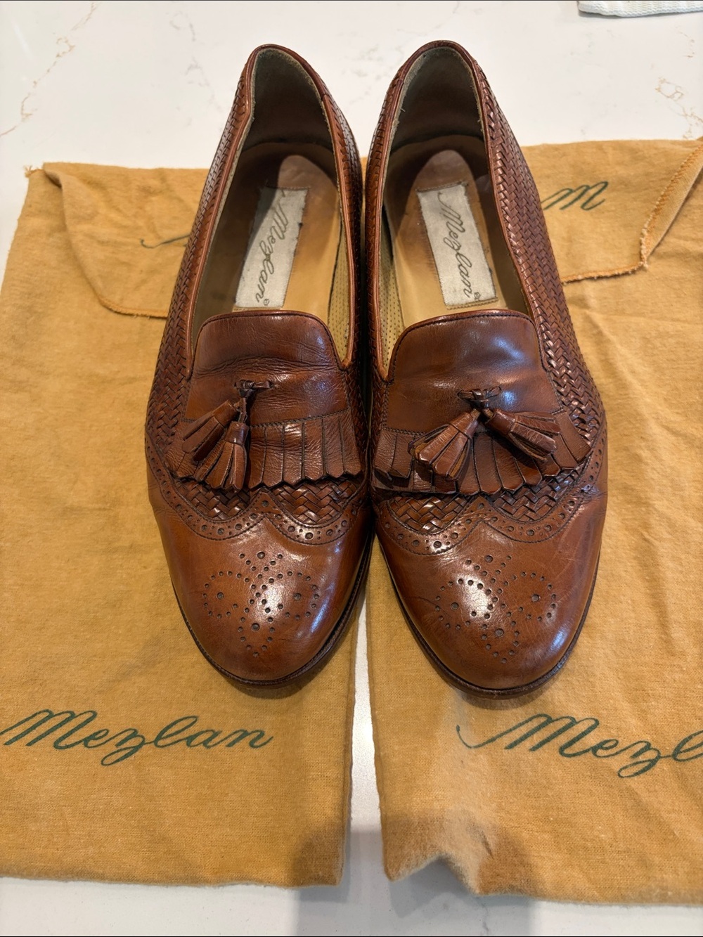 Mezlan Men's Brown Leather Tassel Loafers